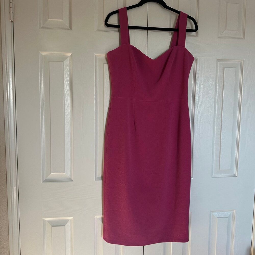 Dress the Population “Nicole” Satin‑Crepe Cocktail Dress — Size Large - Picture 2 of 12